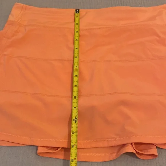Lululemon athletica Orange Athletic Skirtwith built shorts size 12 - Picture 7 of 9